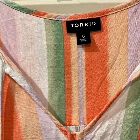 Torrid Rayon Tiered Striped Tank Top  Size  6 - Picture 4 of 4